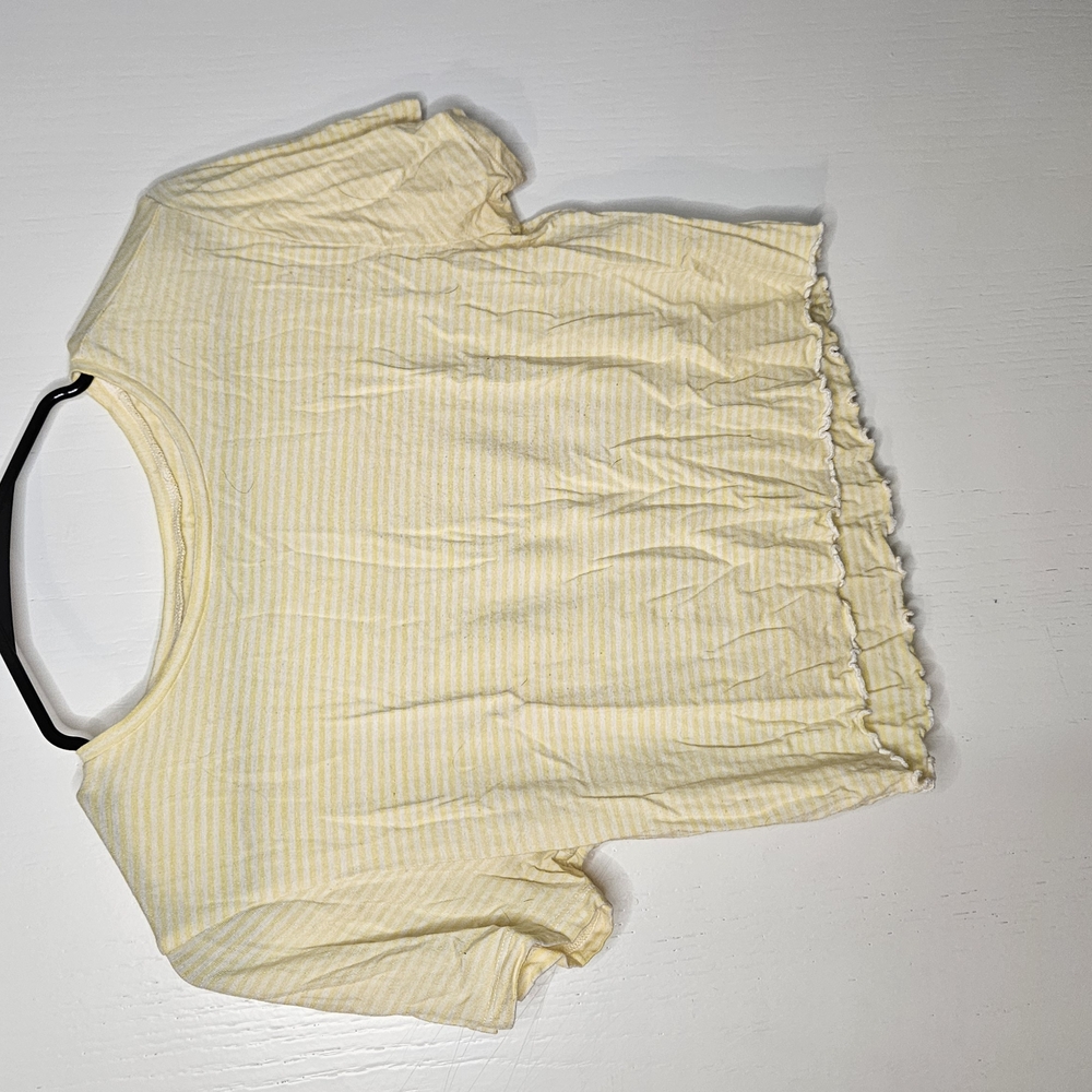 PacSun Yellow Striped Short Sleeve Tee